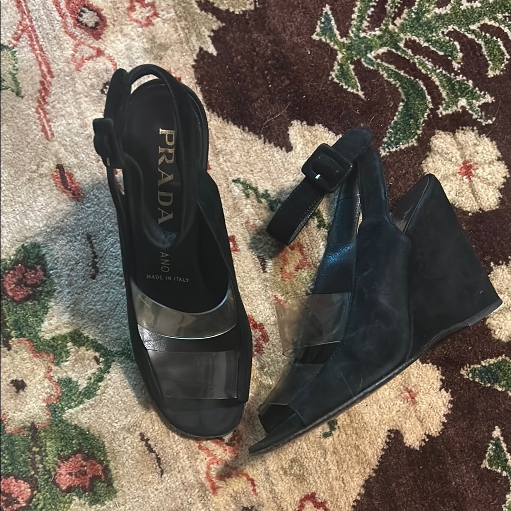 Vintage prada wedge sandals